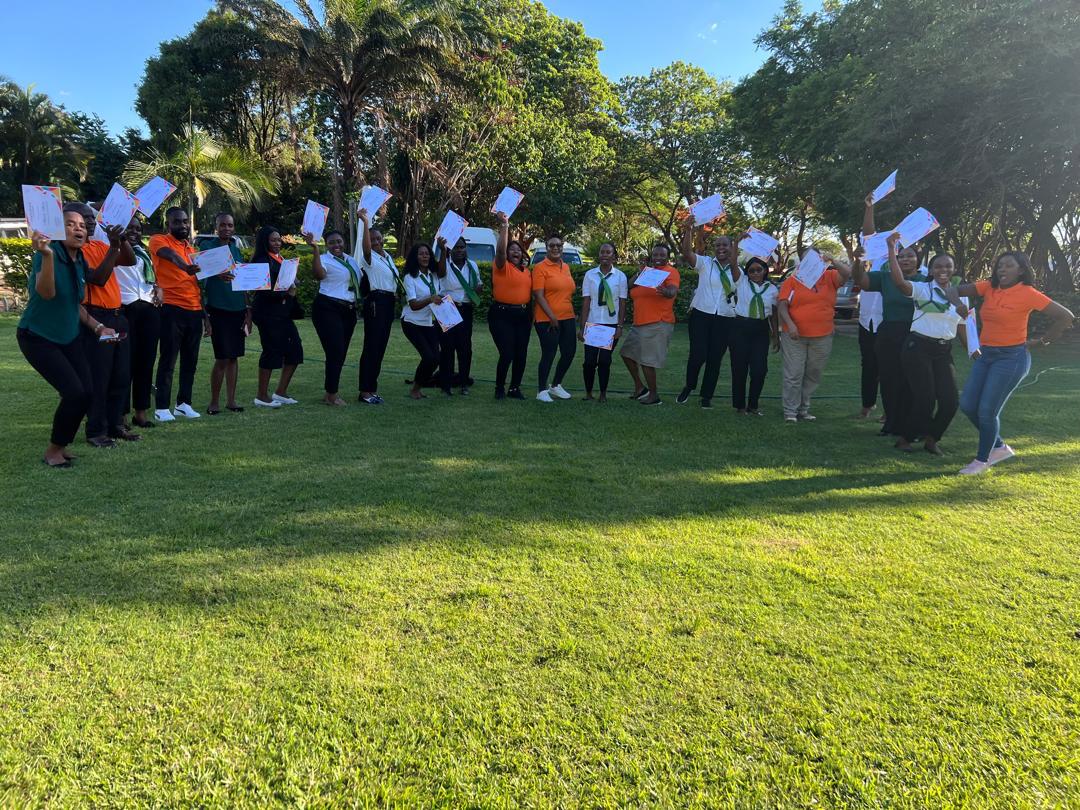 Participants engaged in training